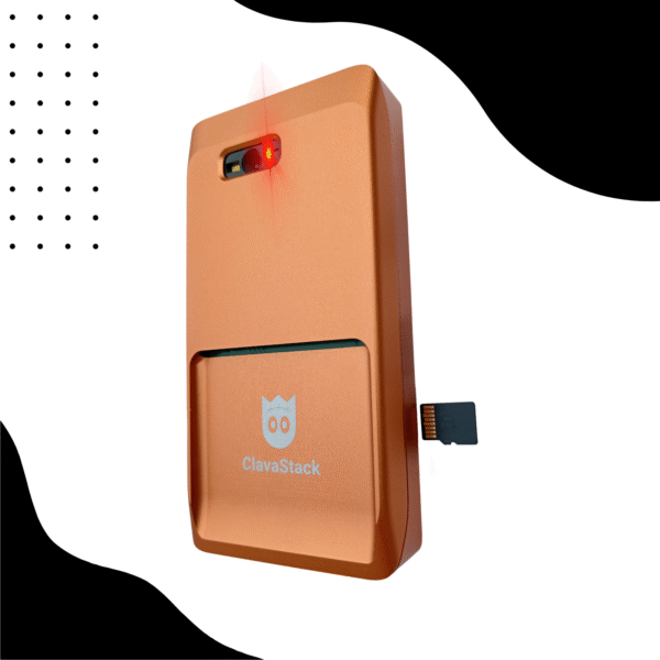 Specter Shield Metall in orange, airgapped und mit SD Karten Option.